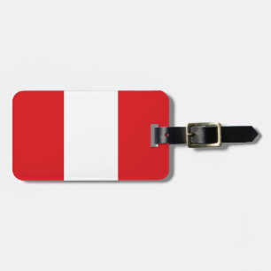 Vlag van Peru-Bagagelabel met lederriem Bagagelabel