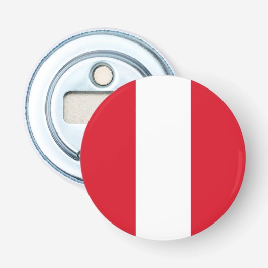 Vlag van Peru Button Flesopener (Voorkant)