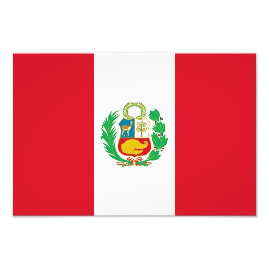Vlag van Peru Foto Afdruk (Voorkant)