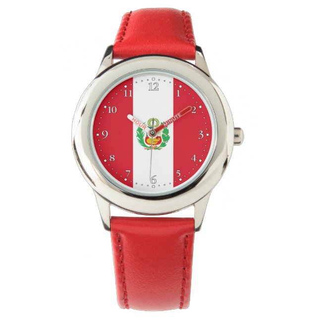 Vlag van Peru Horloge (Voorkant)