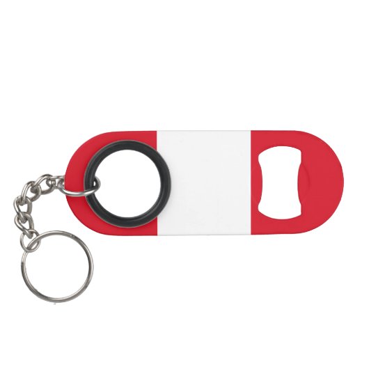 Vlag van Peru Mini Flessenopener (Achterkant Horizontaal)