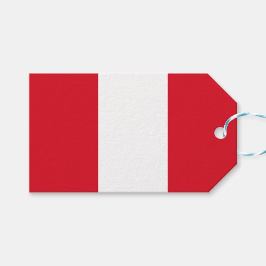 Vlag van Peru (Peruaanse vlag) Cadeaulabel (Voorkant (Horizontaal))