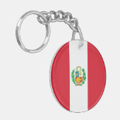 Vlag van Peru Sleutelhanger (Voorkant Links)