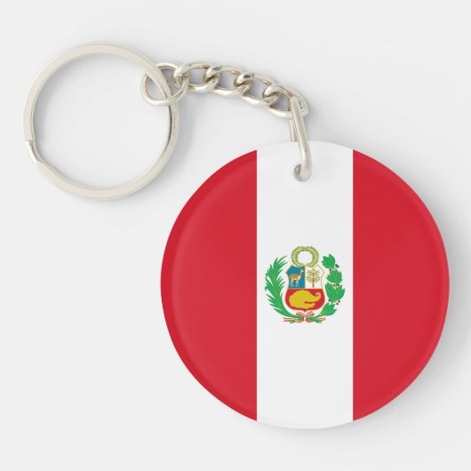 Vlag van Peru Sleutelhanger (Voorkant)