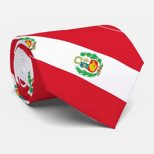 Vlag van Peru Stropdas (Opgerold)
