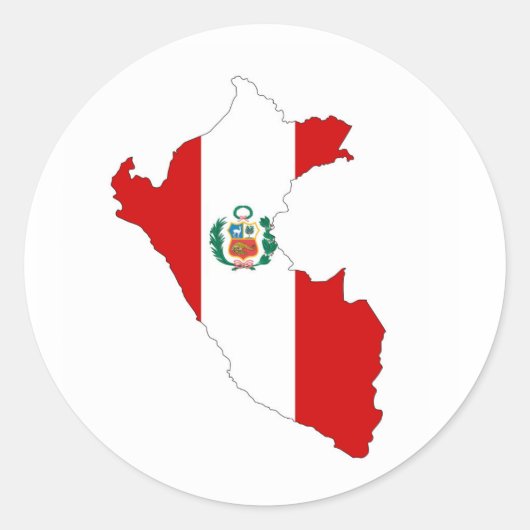 vlag van peru - symbool ronde sticker (Voorkant)