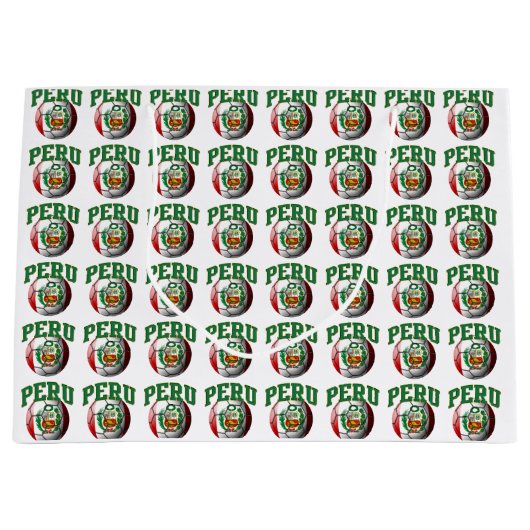 Vlag van Peru Voetbal Large Cadeautasje (Voorkant)