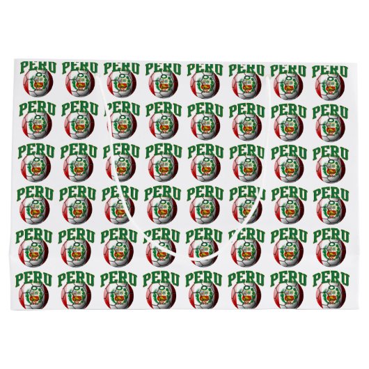 Vlag van Peru Voetbal Large Cadeautasje (Achterkant)