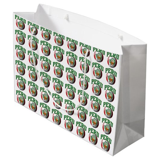 Vlag van Peru Voetbal Large Cadeautasje (Achterkant Gekanteld)