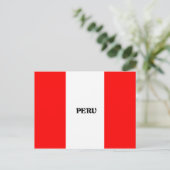Vlag van Peru, voorzien van een etiket Briefkaart (Staand voorkant)