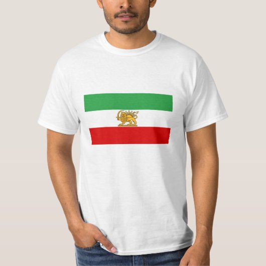 Vlag van Perzië / Iran (1964-1980) - ش خ ی ر ر T-shirt (Voorkant)