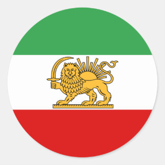 Vlag van Perzië/Iran (1964-1980) Ronde Sticker