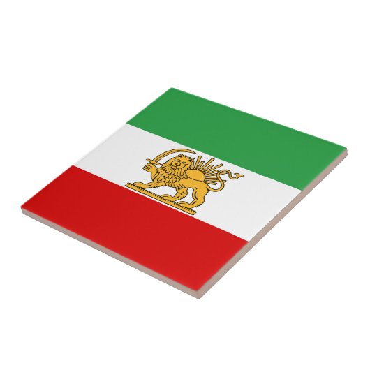 Vlag van Perzië/Iran (1964-1980) Tegeltje (Zijkant)