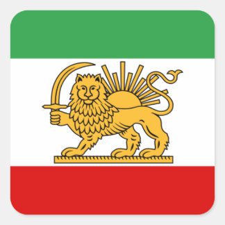 Vlag van Perzië/Iran (1964-1980) Vierkante Sticker