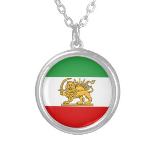 Vlag van Perzië/Iran (1964-1980) Zilver Vergulden Ketting