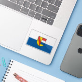 Vlag van Pforzheim, Duitsland Sticker (Laptop met iPhone)
