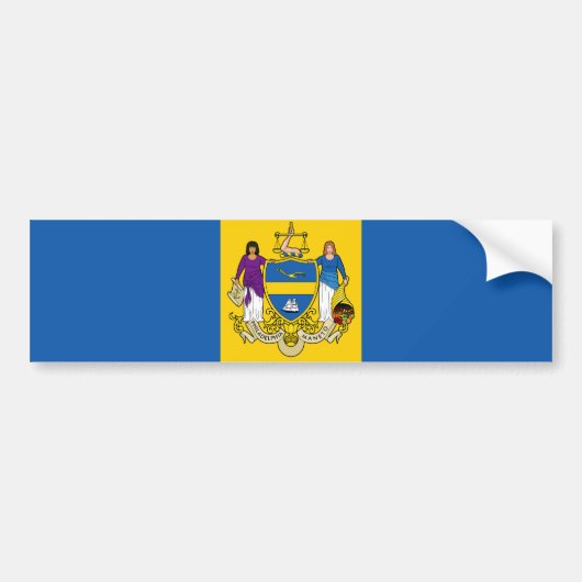 Vlag van Philadelphia (Pennsylvania) Bumpersticker (Voorkant)