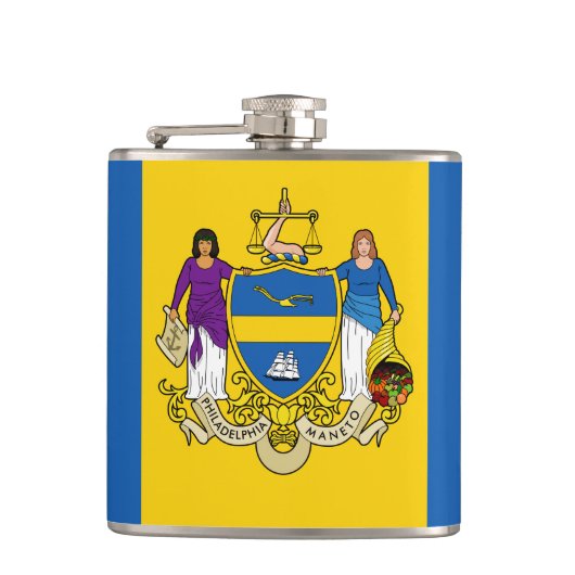 Vlag van Philadelphia, Pennsylvania Hip Flask Heupfles (Voorkant)