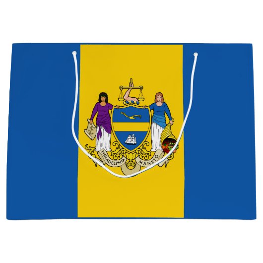 Vlag van Philadelphia, Pennsylvania Large Gift Bag Groot Cadeauzakje (Voorkant)