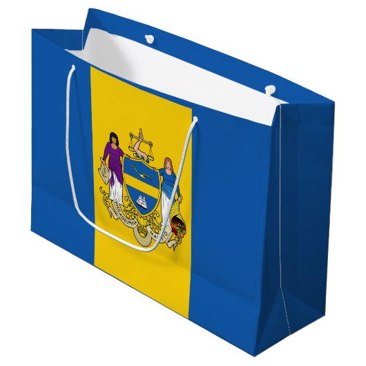 Vlag van Philadelphia, Pennsylvania Large Gift Bag Groot Cadeauzakje (Voorkant Gekanteld)
