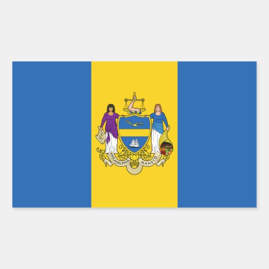 Vlag van Philadelphia, Pennsylvania Rechthoekige S Sticker (Voorkant)