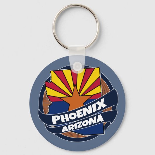 Vlag van Phoenix Arizona barst uit sleutelhanger (Voorkant)