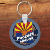 Vlag van Phoenix Arizona barst uit sleutelhanger (Voorkant)