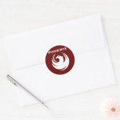 vlag van Phoenix Ronde Sticker (Envelop)