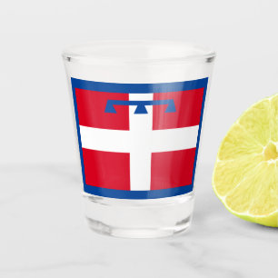 Vlag van Piemonte (Italië) Shot Glas