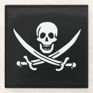 Vlag van Pirate Jolly Roger Glazen Onderzetter