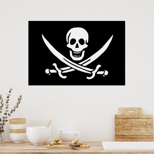 Vlag van Pirate Jolly Roger Poster (Keuken)