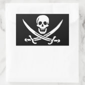 Vlag van Pirate Jolly Roger Rechthoekige Sticker (Tas)