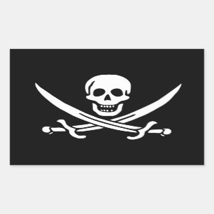 Vlag van Pirate Jolly Roger Rechthoekige Sticker