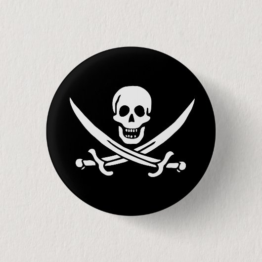 Vlag van Pirate Jolly Roger Ronde Button 3,2 Cm (Voorkant)