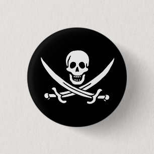 Vlag van Pirate Jolly Roger Ronde Button 3,2 Cm
