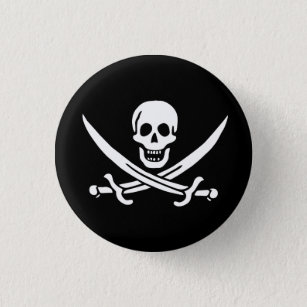 Vlag van Pirate Jolly Roger Ronde Button 3,2 Cm
