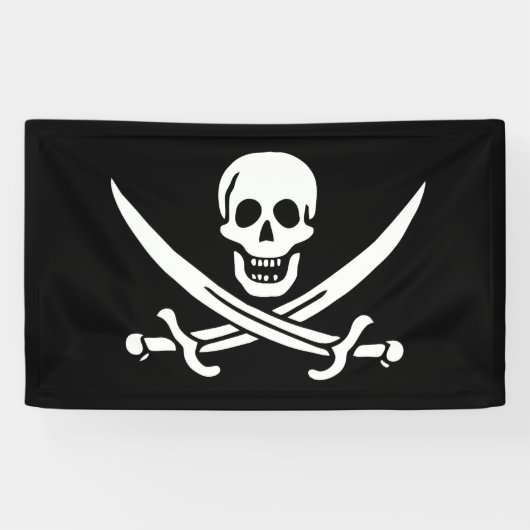 Vlag van Pirate Jolly Roger Spandoek (Horizontaal)