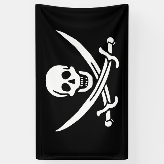 Vlag van Pirate Jolly Roger Spandoek (Verticaal)