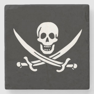 Vlag van Pirate Jolly Roger Stenen Onderzetter