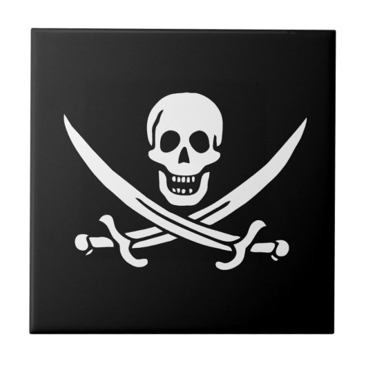 Vlag van Pirate Jolly Roger Tegeltje (Voorkant)