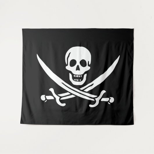 Vlag van Pirate Jolly Roger Wandkleed (Voorkant (horizontaal))