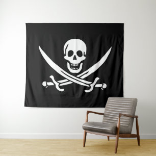 Vlag van Pirate Jolly Roger Wandkleed