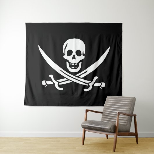 Vlag van Pirate Jolly Roger Wandkleed (In Situ (horizontaal))