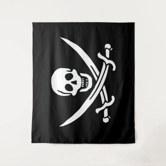 Vlag van Pirate Jolly Roger Wandkleed (Voorkant)