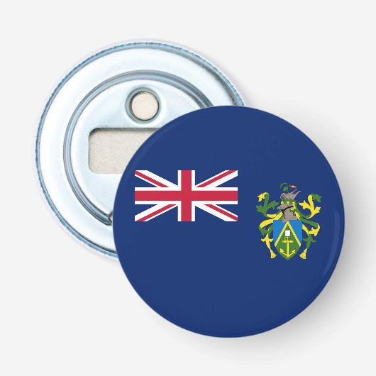 Vlag van Pitcairn-eilanden Button Flesopener (Voorkant)