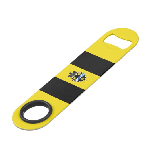 Vlag van Pittsburgh, Pennsylvania Bar Key Speed Flessenopener (Voorkant Gekanteld)