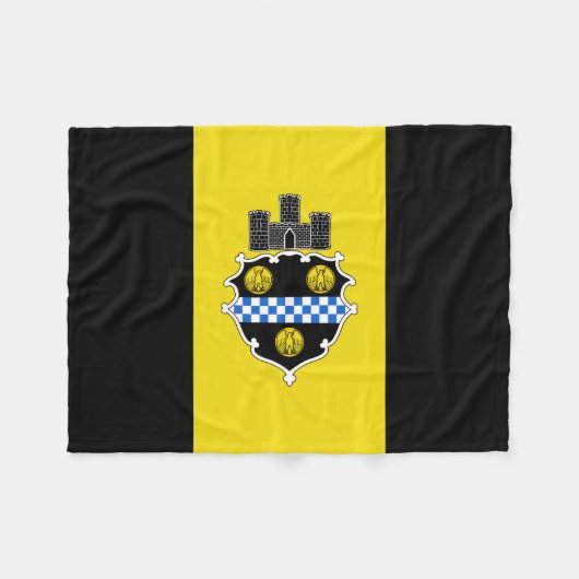 Vlag van Pittsburgh, Pennsylvania Fleece Blanket (Voorkant (Horizontaal))