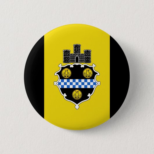 Vlag van Pittsburgh, Pennsylvania Pinback Button (Voorkant)