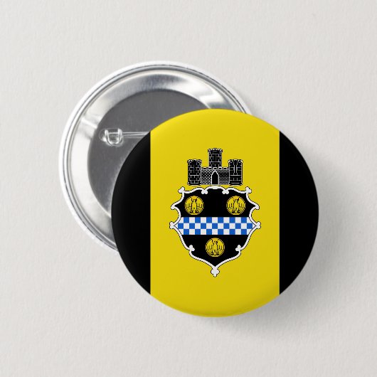 Vlag van Pittsburgh, Pennsylvania Pinback Button (Voorkant /achterkant)