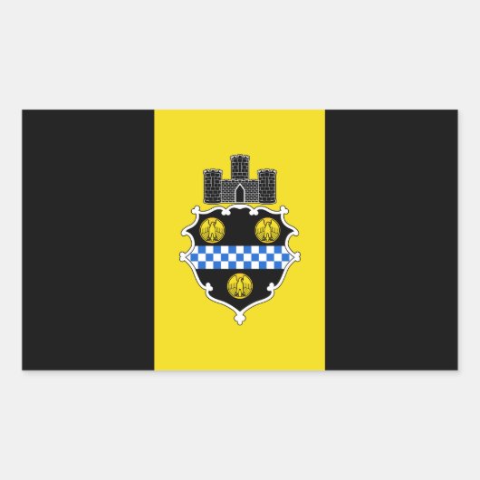 Vlag van Pittsburgh, Pennsylvania Rechthoekige Sticker (Voorkant)